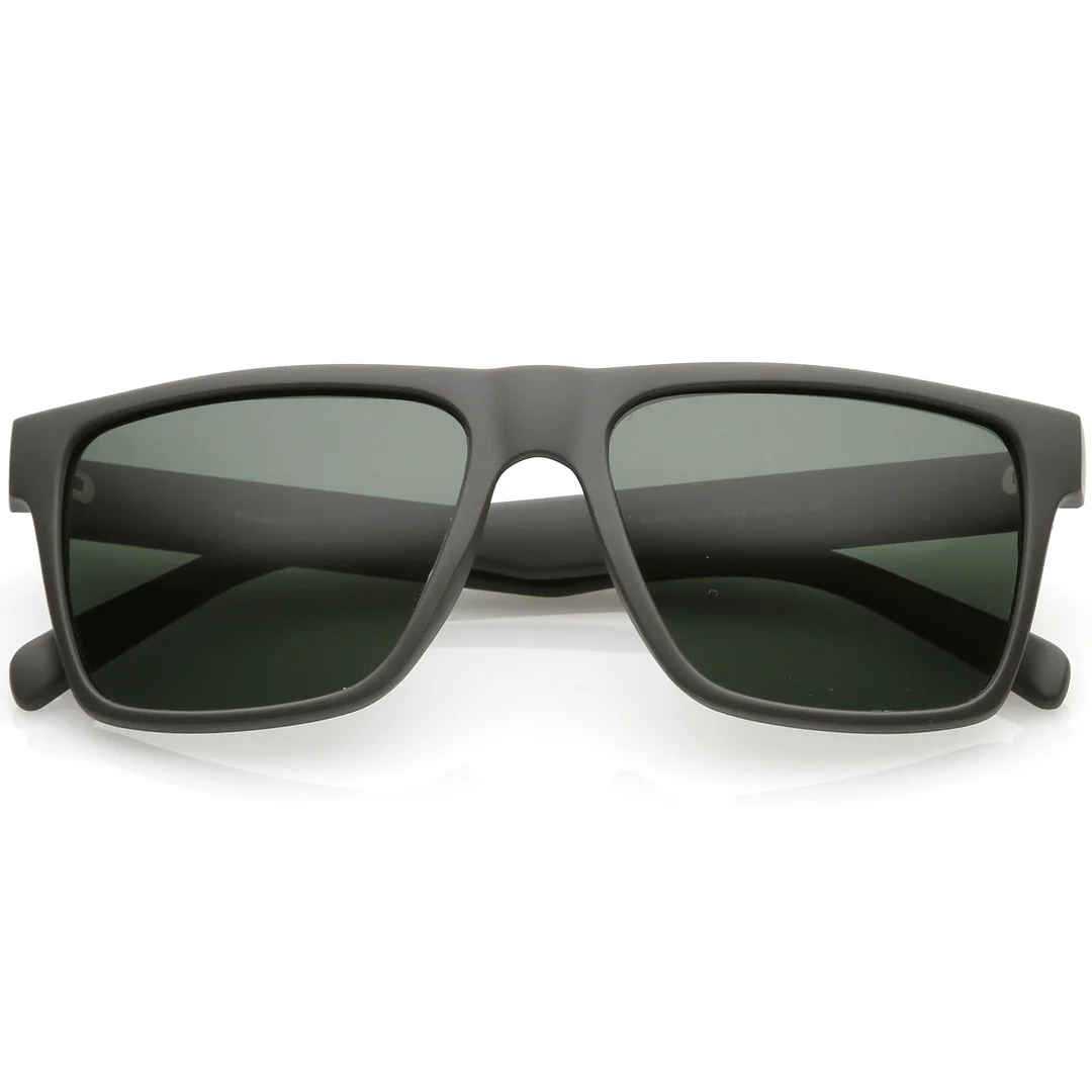 Premium Flat Top Horn Rimmed glasses Wide Arm Square Lens 54mm