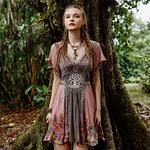 Viking Tree Of Life Women's V-neck Mini Dress - Image 2