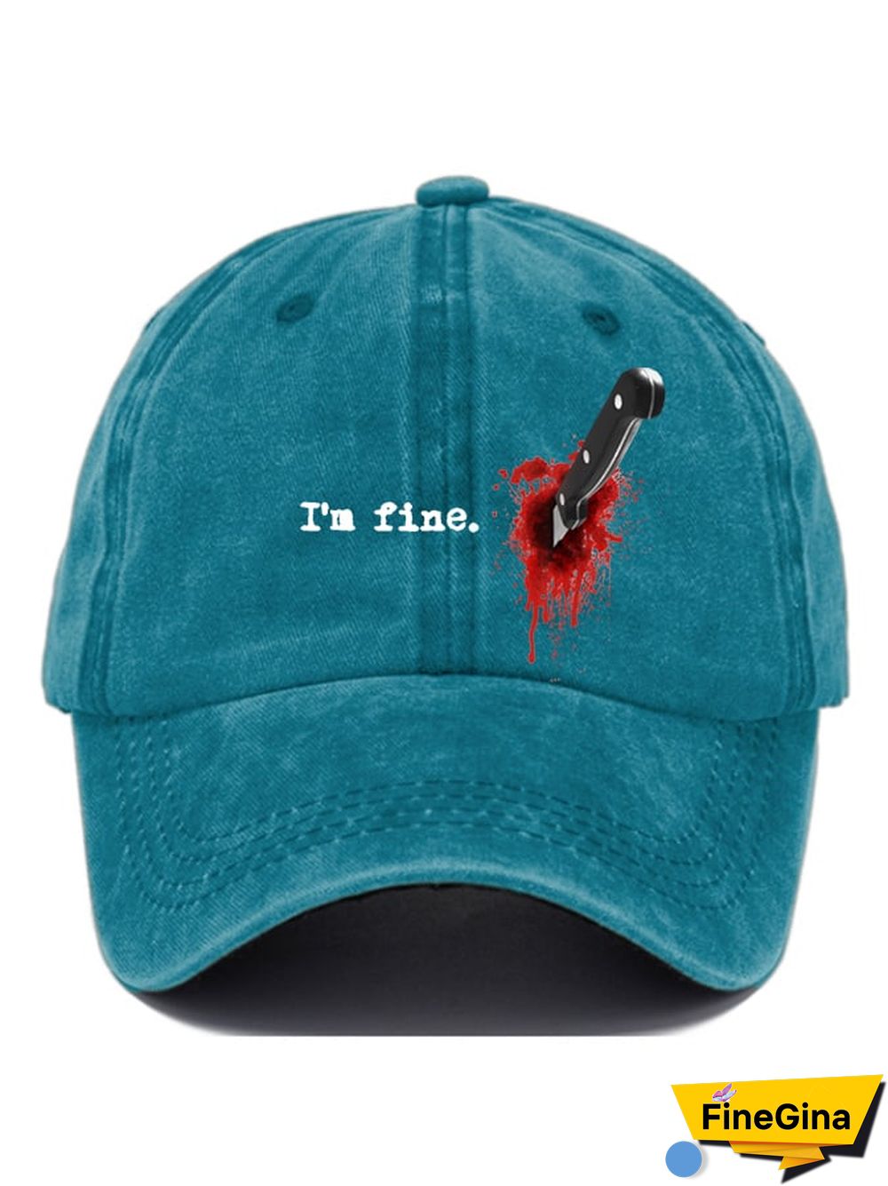 Casual I'm Fine Print Baseball Cap