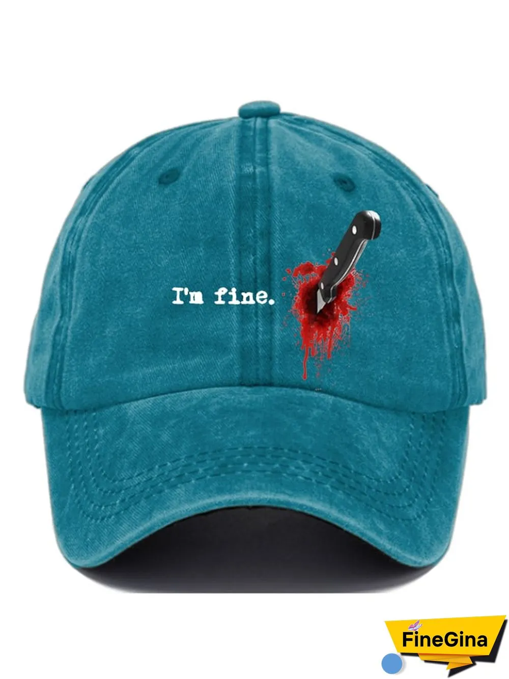 Casual I'm Fine Print Baseball Cap