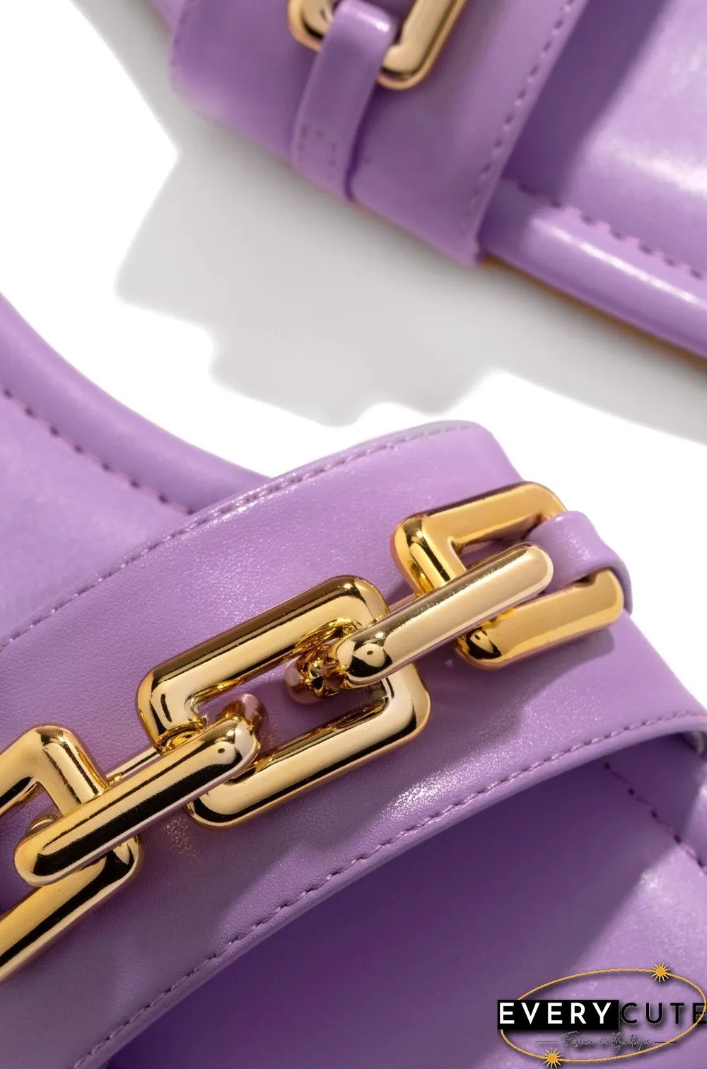 Fashion Square Head Flat Sandal Shoes