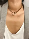 Vintage Chain Choker Layered Heart Pendant Necklaces