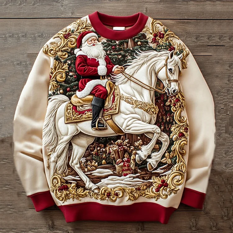 Men's Santa Claus Printed Casual Sweatshirt