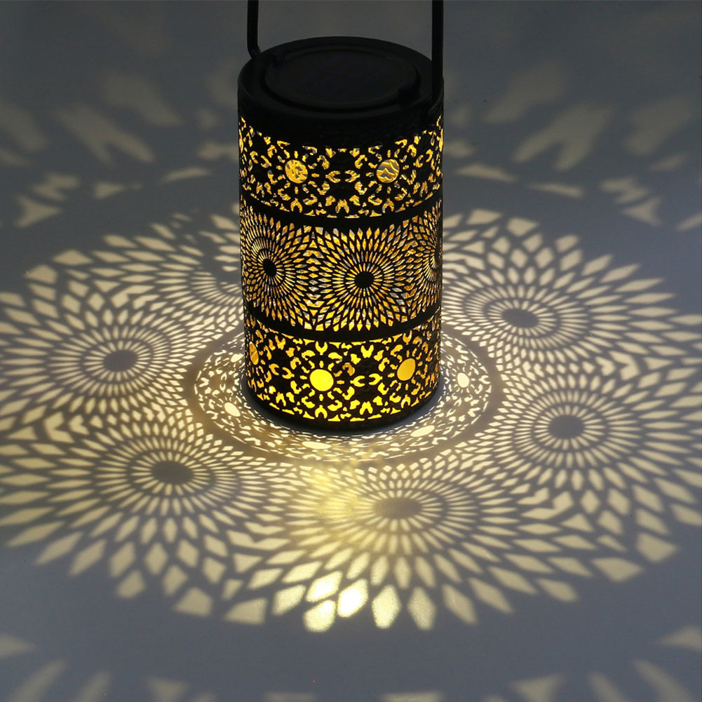 

LED Solar Light Metal Hollow Projection Lantern Lawn Stake Lamp Yard Decor, 501 Original