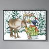 Elk And Snowman - 14CT Stamped Cross Stitch 38*29cm/14.96*11.42in