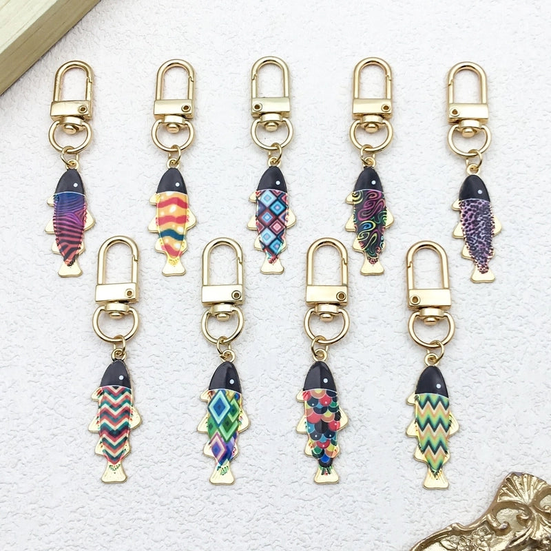 Cute Marine Style Starfish Mermaid Shell Alloy Enamel Bag Pendant Keychain