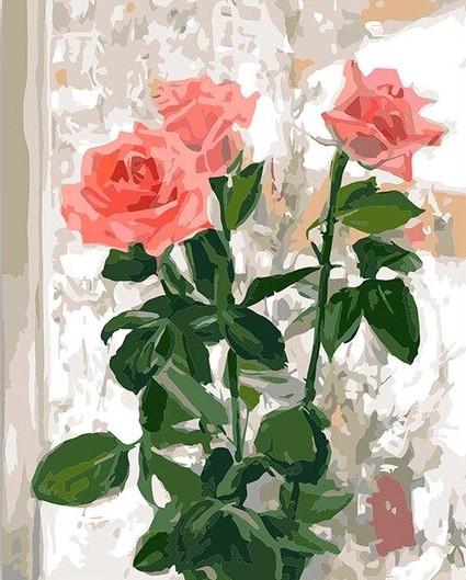 

Romantic Pink Rose – Paint By Numbers - 40*50CM, 501 Original