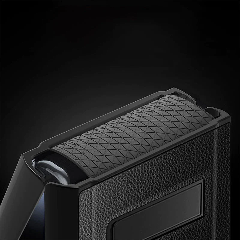 For Samsung Z Flip 3/4 Lychee Pattern Hinge Invisible Kickstand Phone Case