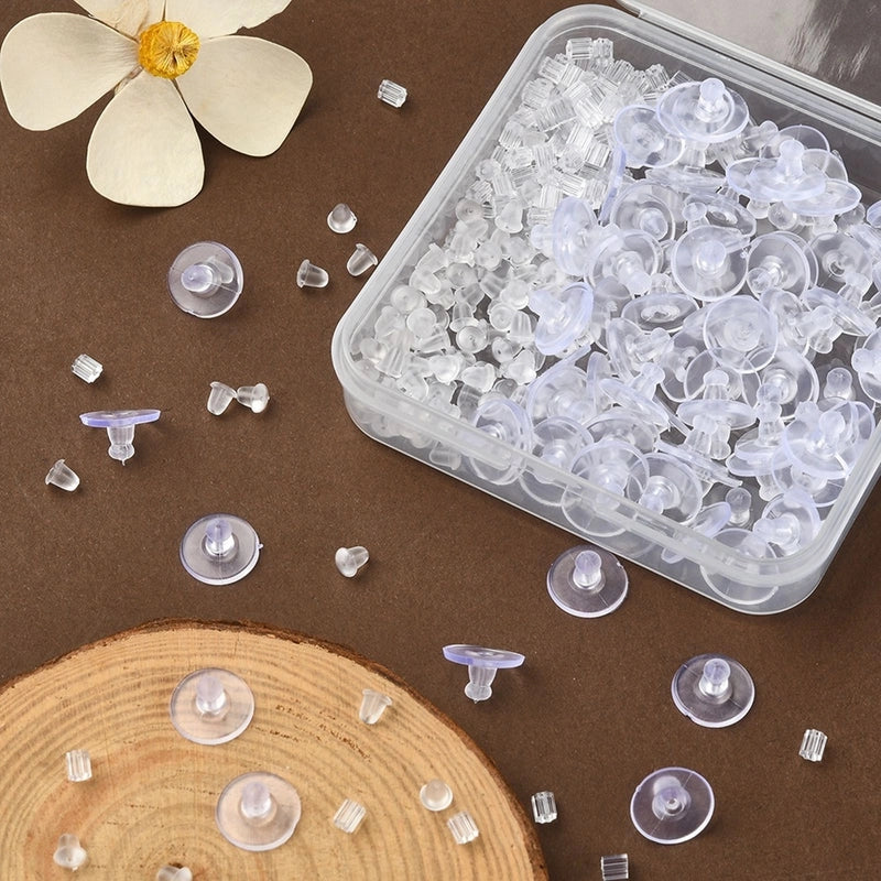 1 Set Plastic Round Oval Earplug Ear Nuts Jewelry Accessories