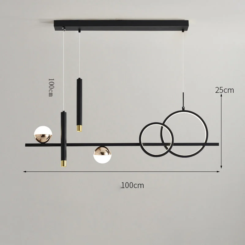 Dining Room Chandelier with Spotlights Nordic Luxury Bar Lamp Simple Modern Minimalist Strip Straight Dining Room Lamp