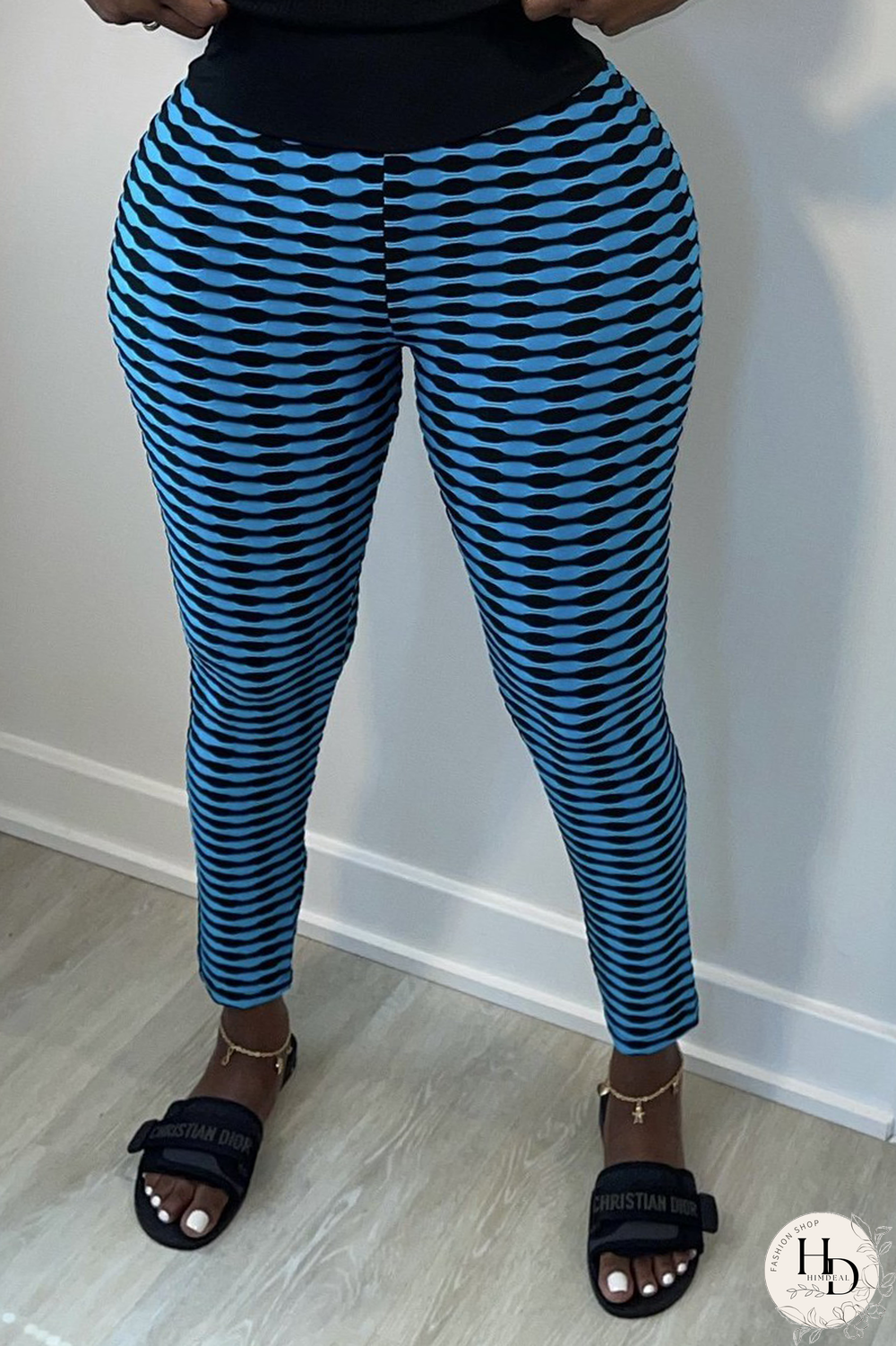 Yellow Sexy Plaid Split Joint Skinny High Waist Pencil Full Print Bottoms