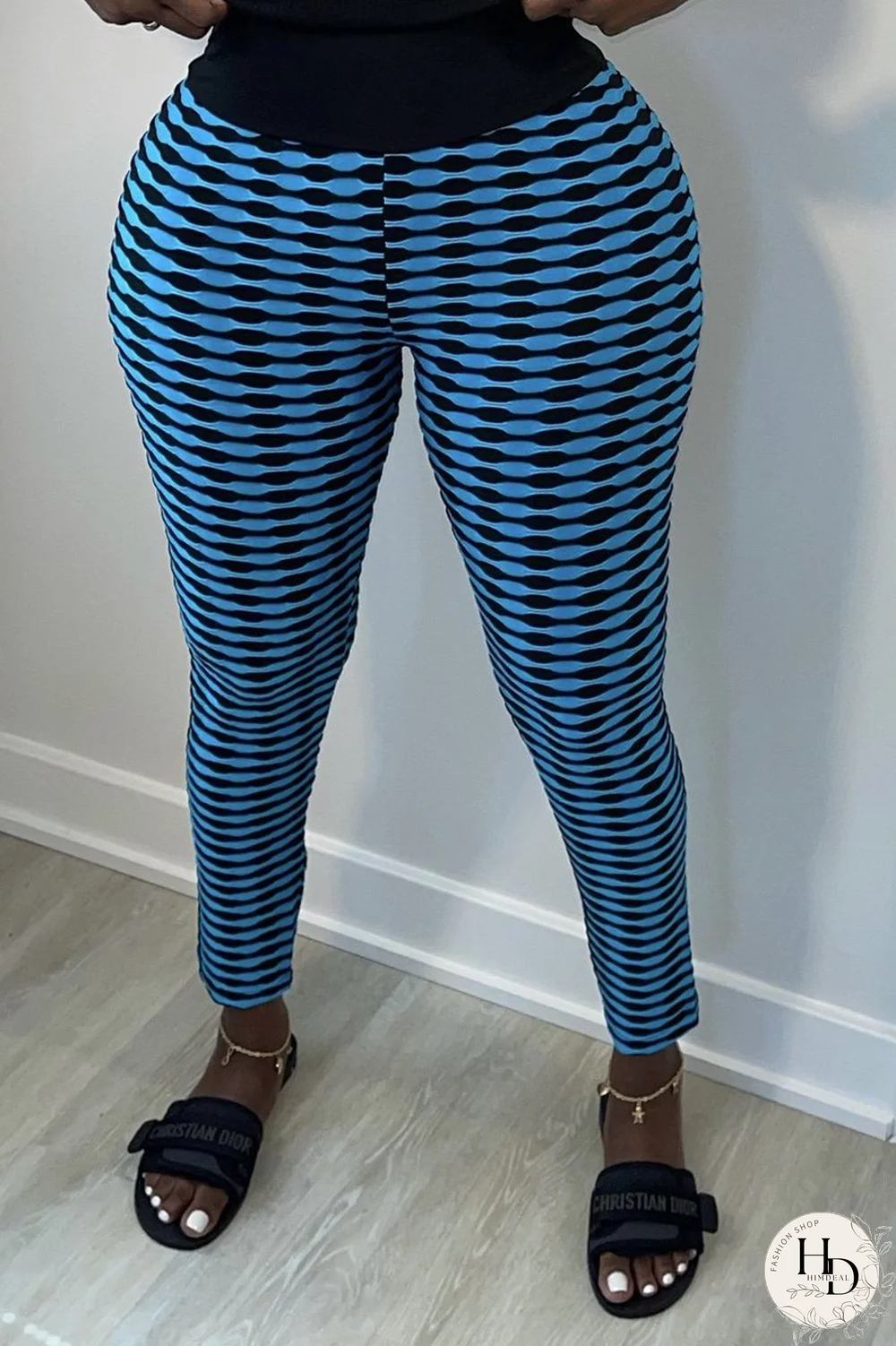 Yellow Sexy Plaid Split Joint Skinny High Waist Pencil Full Print Bottoms