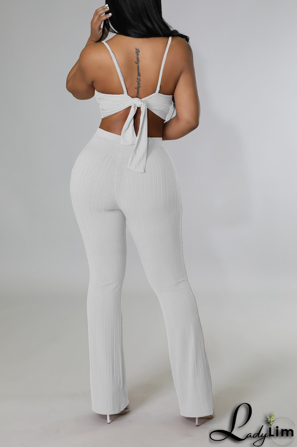 Orange Casual Print Letter Spaghetti Strap Sleeveless Two Pieces