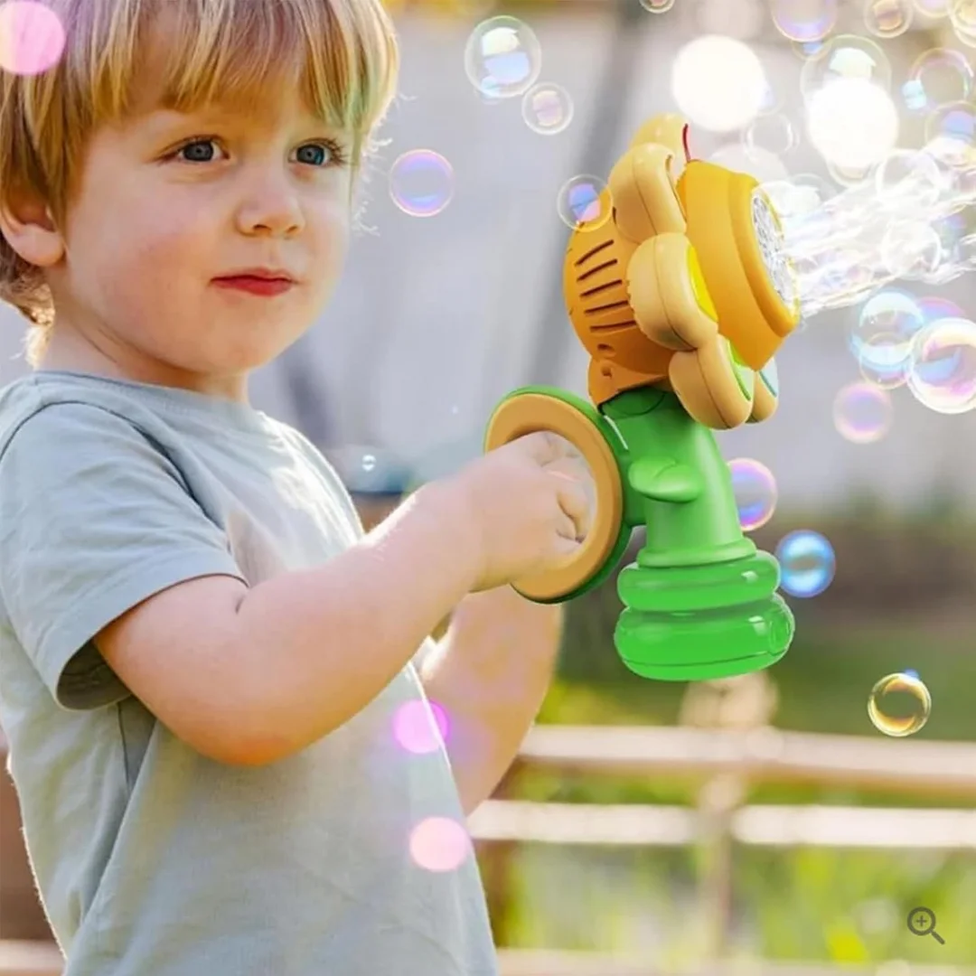Sunflower Bubble Bath Toy, Flower Bubble Machine for Bath, Rechargeable Fun Swing Dance Bubbles Maker Machine Blower 