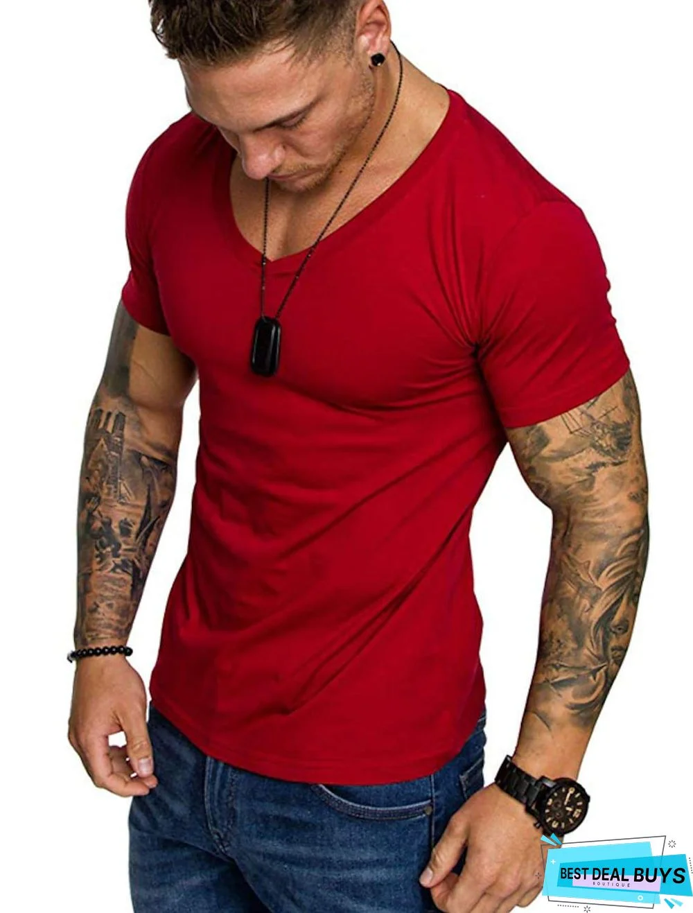 Men's T-Shirt Graphic Plus Size Pure Color Short Sleeve Daily Slim Tops Cotton Basic Dark Gray White Light Gray / Sports / Summer