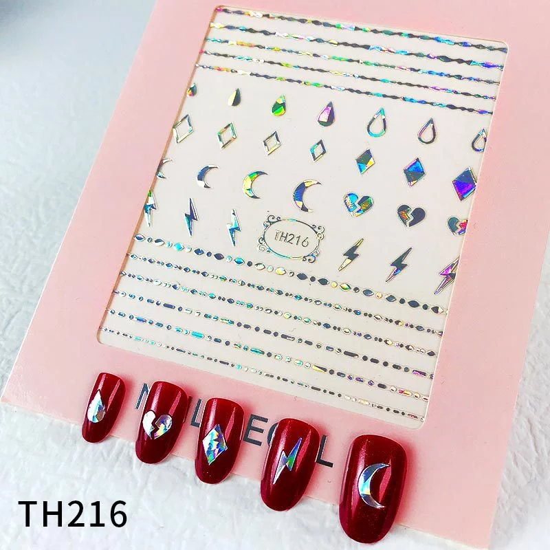 1pc 3D Laser наклейки на ногти Peacock Feather Design Water Decals Empaistic Nail Water Slide Decals Manicure Tools  Apr03