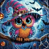 Diamond Painting - Partial Special Shaped Drill - Halloween Owl(Canvas|30*30cm)