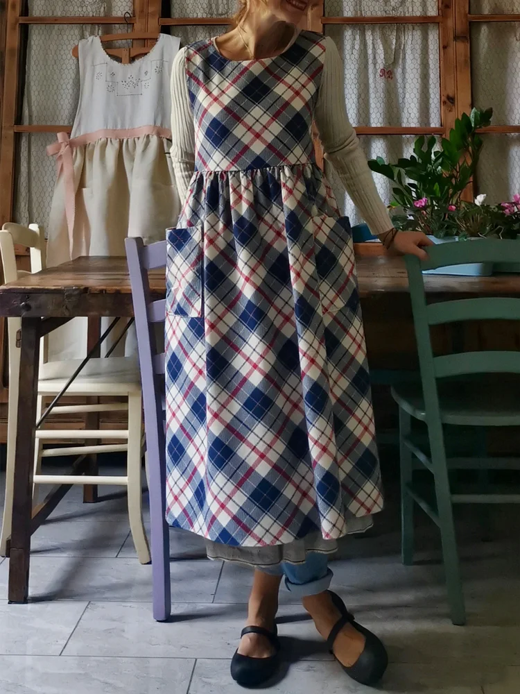 Plaid Print Apron