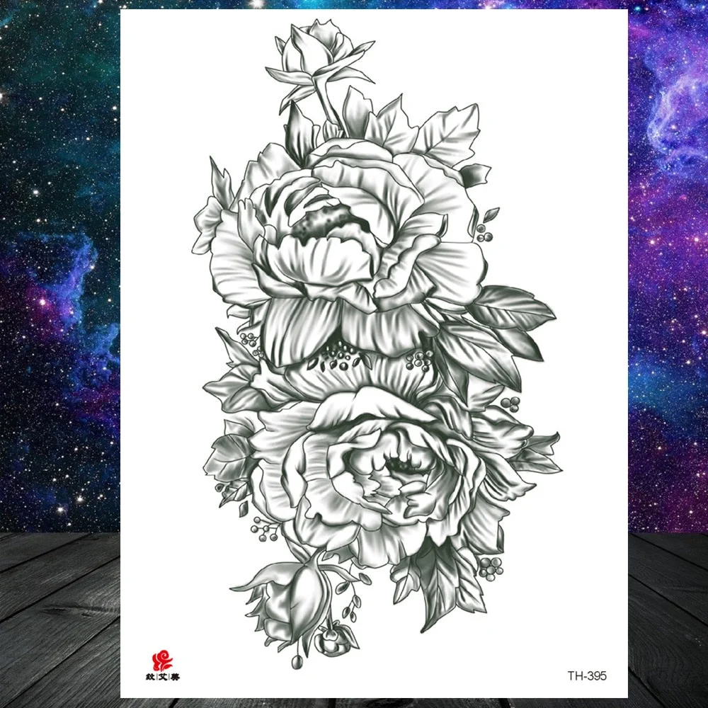 Watercolor Lavender Reed Morning Glory Flower Tattoos Temporary Women Sexy Custom Tattoo Stickers Flash Fake Girls Tato Ankle