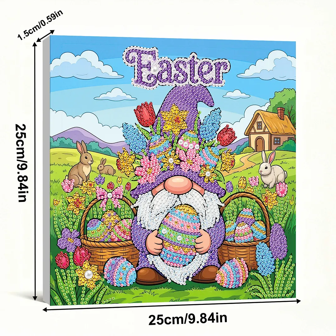 Easter Goblin DIY Pearl Painting Art Kits with Frame 25x25cm Pearl Gem Paintings Picture Arts Craft for Adults Beginners Home Wall Decor