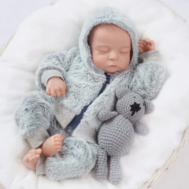 Babeside Noah Realistic 20" Infant Truly Reborn Baby Doll Boy Grey Sweater
