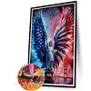 Diamond Painting -DIY Round Drill Independence Day Statue of Liberty with Wing(60*40CM)
