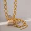 Chic Oval Chain 18K Golden Necklace Bracelet