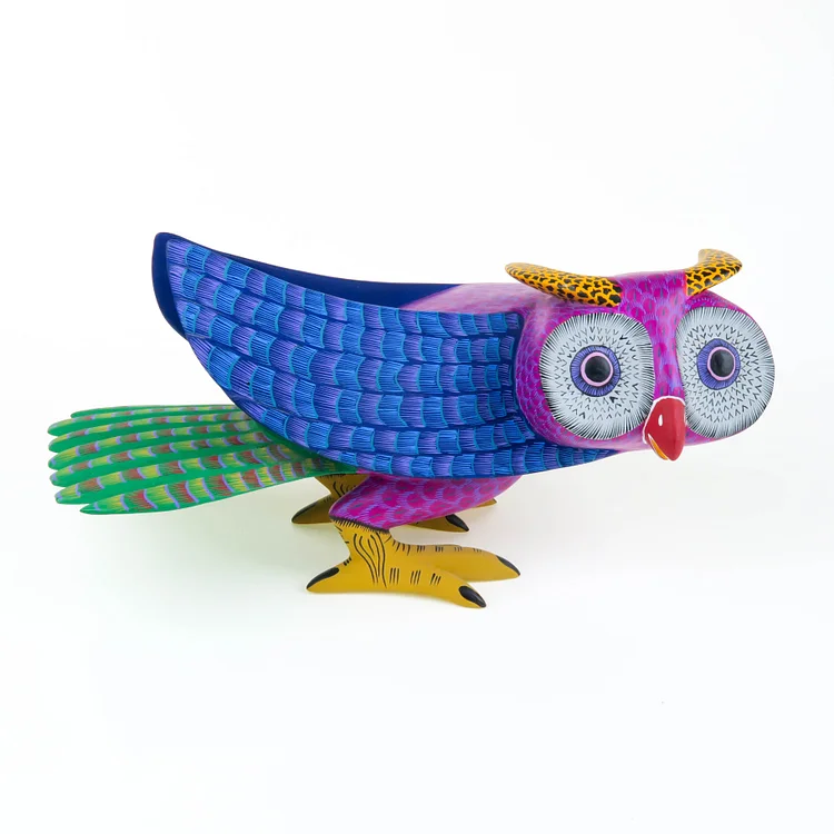 Beautiful Crouching Owl - Oaxacan Alebrije Wood Carving