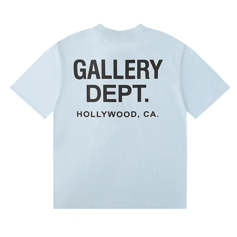GALLERY DEPT Classic Hollywood Letter Print Cotton Short-sleeved T-shirt for Men and Women