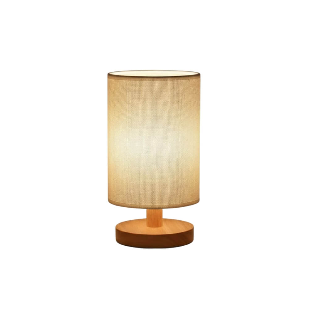 LED Fabric Wood Table Lamp