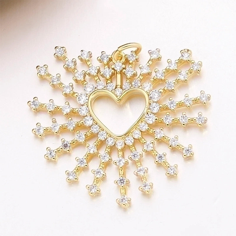 Classic Style Heart Shape Copper Plating Inlay Zircon 18k Gold Plated White Gold Plated Charms Jewelry Accessories
