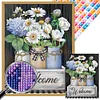 5D DIY Full Square Drill Partial AB Drill Diamond Painting Flower Decor 35x45cm