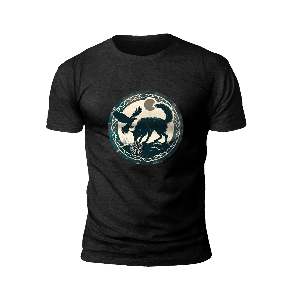 Celtic Raven and Wolf T-Shirt
