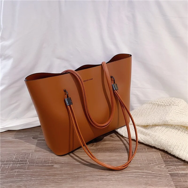 Solid Color Half Moon Bag PU Leather Shoulder Bags for Women 2021 Large Capacity Female Casual Tote High Quality Brand Handbags