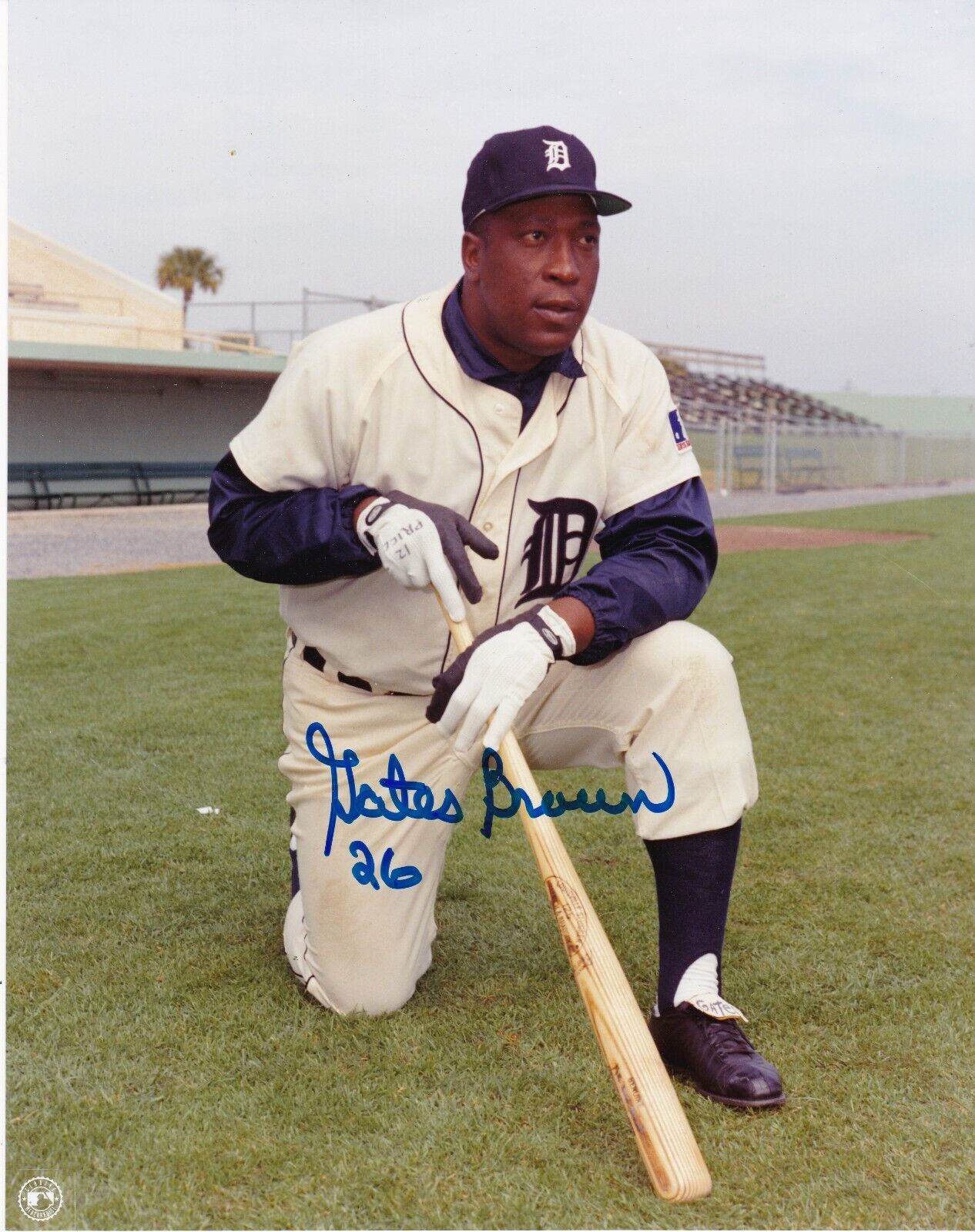 GATES BROWN DETROIT TIGERS ACTION SIGNED 8x10