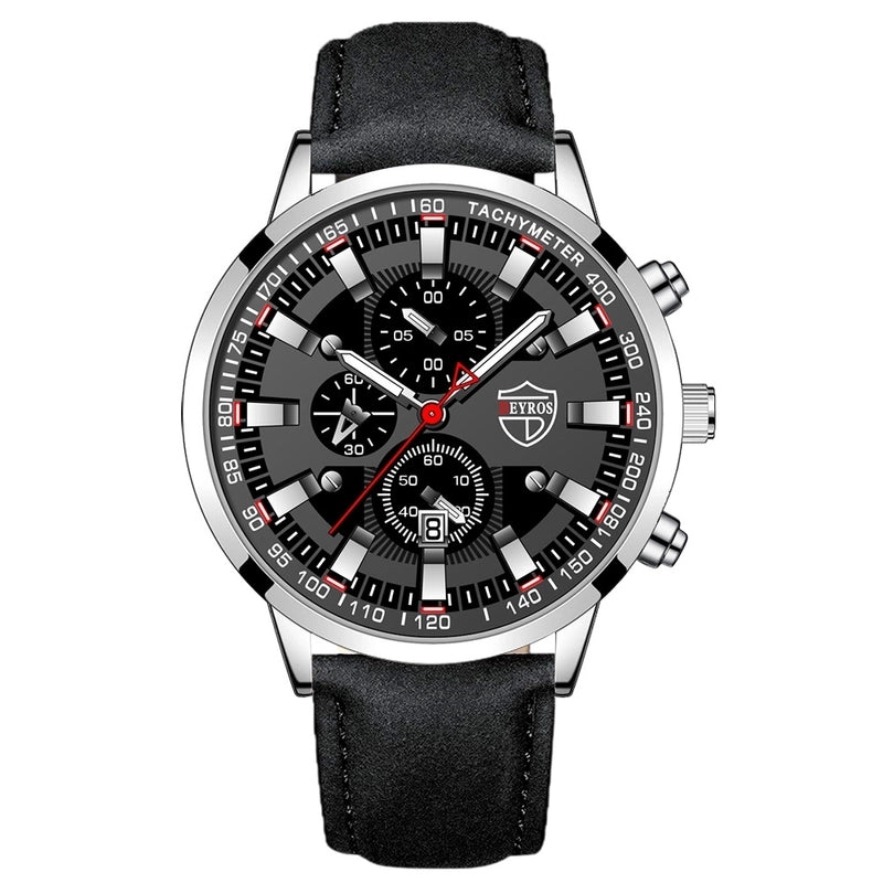 Retro Geometric Single Folding Buckle Quartz Men’s Watches