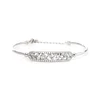 14K White Gold Cuff Bangle Bracelet with Tapered Baguette Cut and Round Cut Diamonds