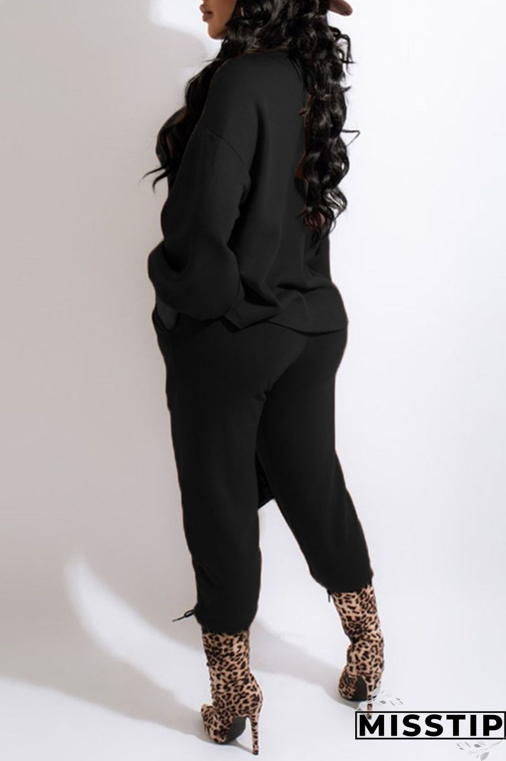 Dark Brown Casual Solid Patchwork O Neck Long Sleeve Two Pieces