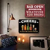 2PCS Bar Open and Cheers Funny - Vintage Metal Signs Set - 20*30cm/30*40cm - Warning