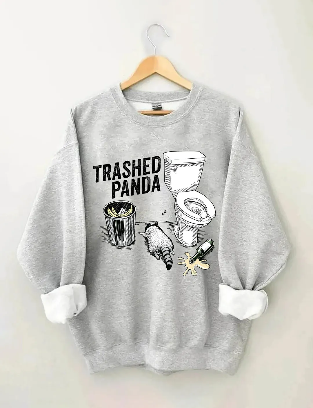 Trashed Panda Funny Drunk Raccoon Sweatshirt
