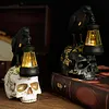 Resin Crow Skull Lamp Gothic Crow Night Light Handcrafted Retro Skull Lamp