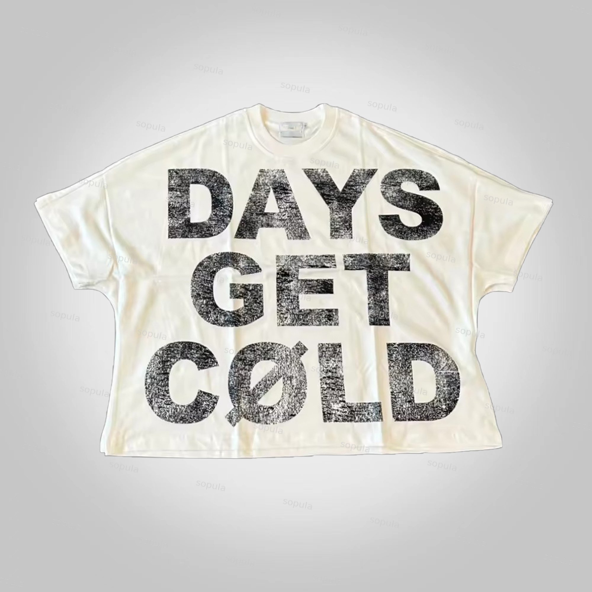 Sopula Vintage Days Get Cold Graphics 100% Cotton Cropped T-shirts - SOPULA