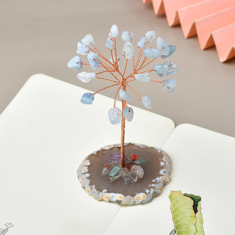 Minimalist Tree Crystal Amethyst Ornaments Artificial Decorations