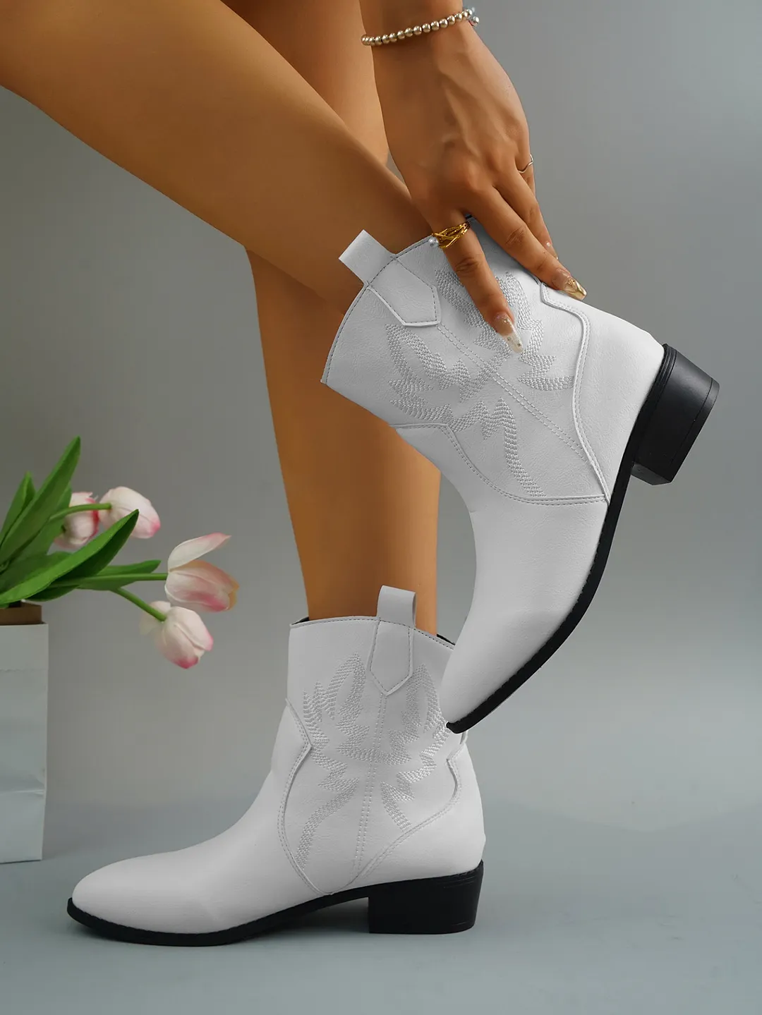 Churchf Churchf Boots National Retro Embroidery Fashion British Ankle Boots 2023 New Wish In Autumn And Winter