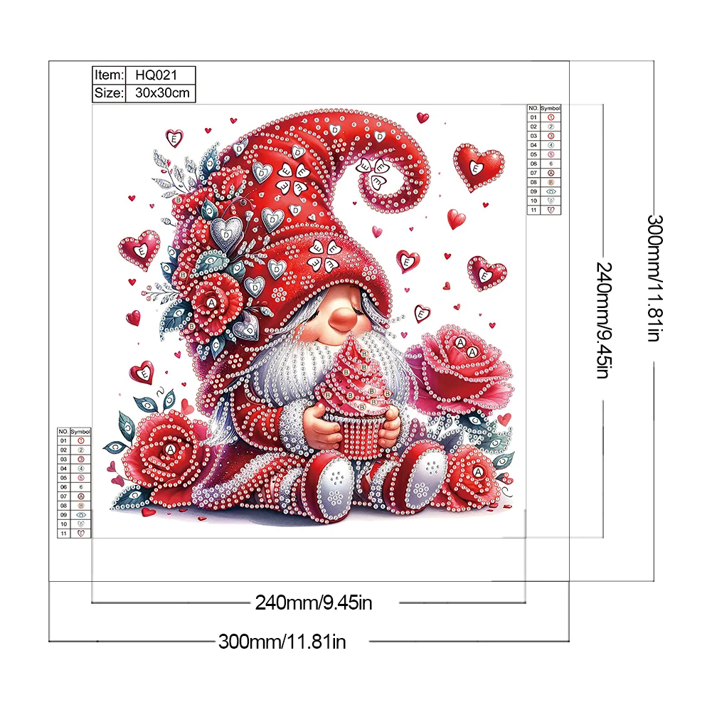 Diamond Painting - Partial Special Shaped Drill - Love Gnome(Canvas|30*30cm)