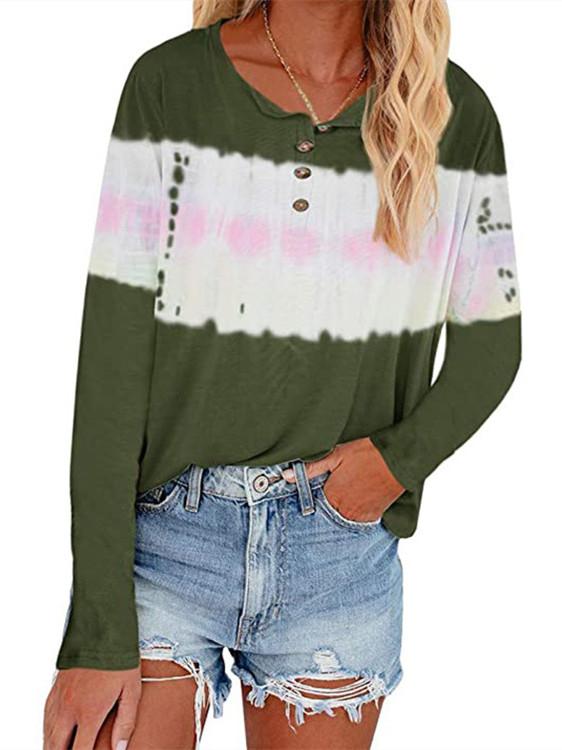 Women Half Sleeve V-neck Solid Color Dress