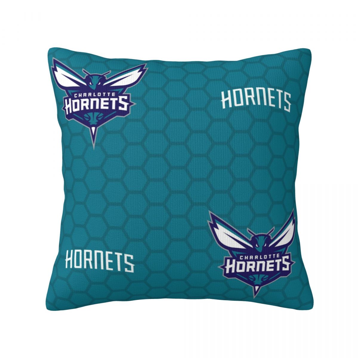 Charlotte Hornets Logo Pattern Teal Throw Pillow Covers 18x18