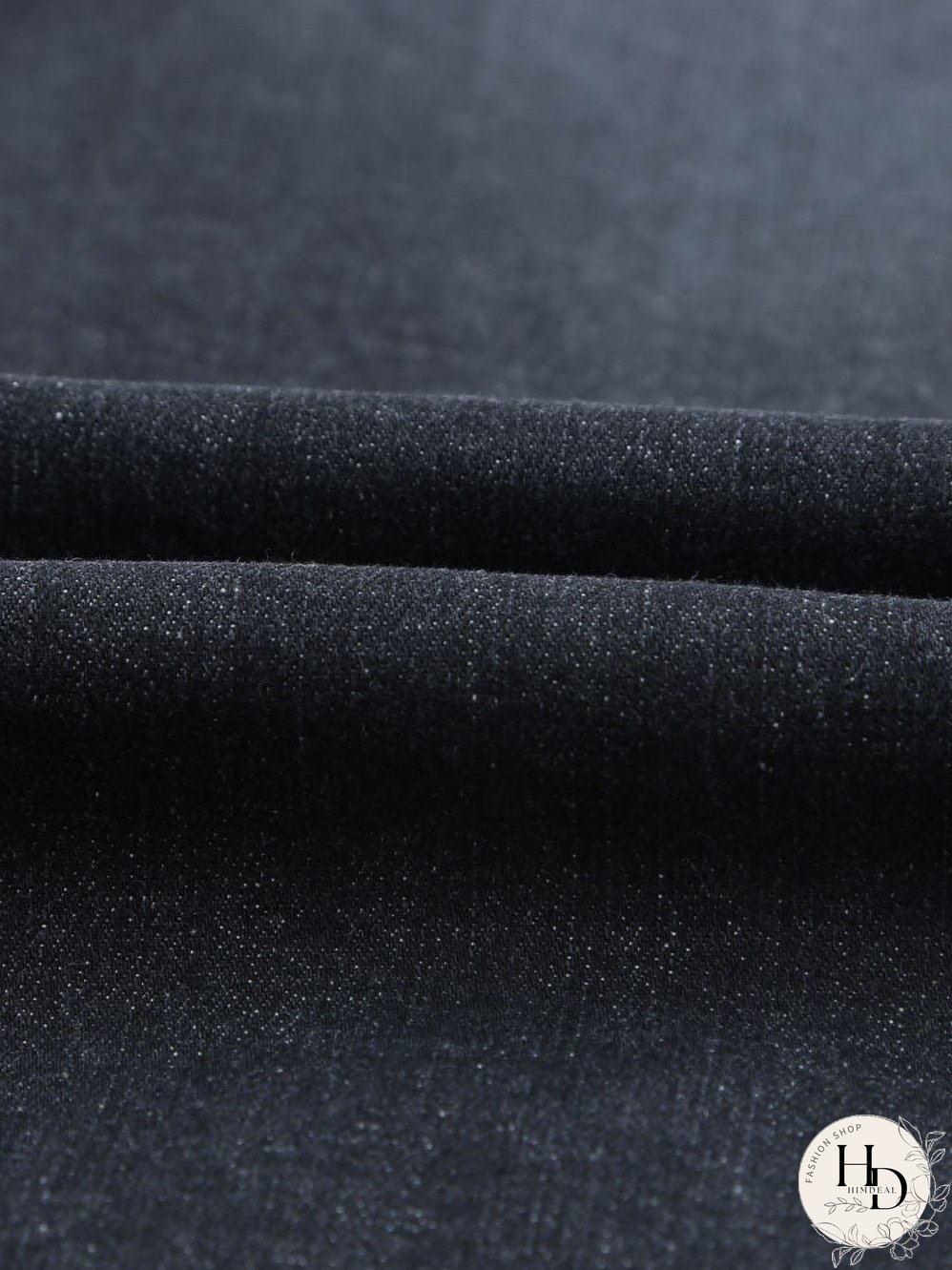 Retro Distressed Straight Leg Black Denim Jeans
