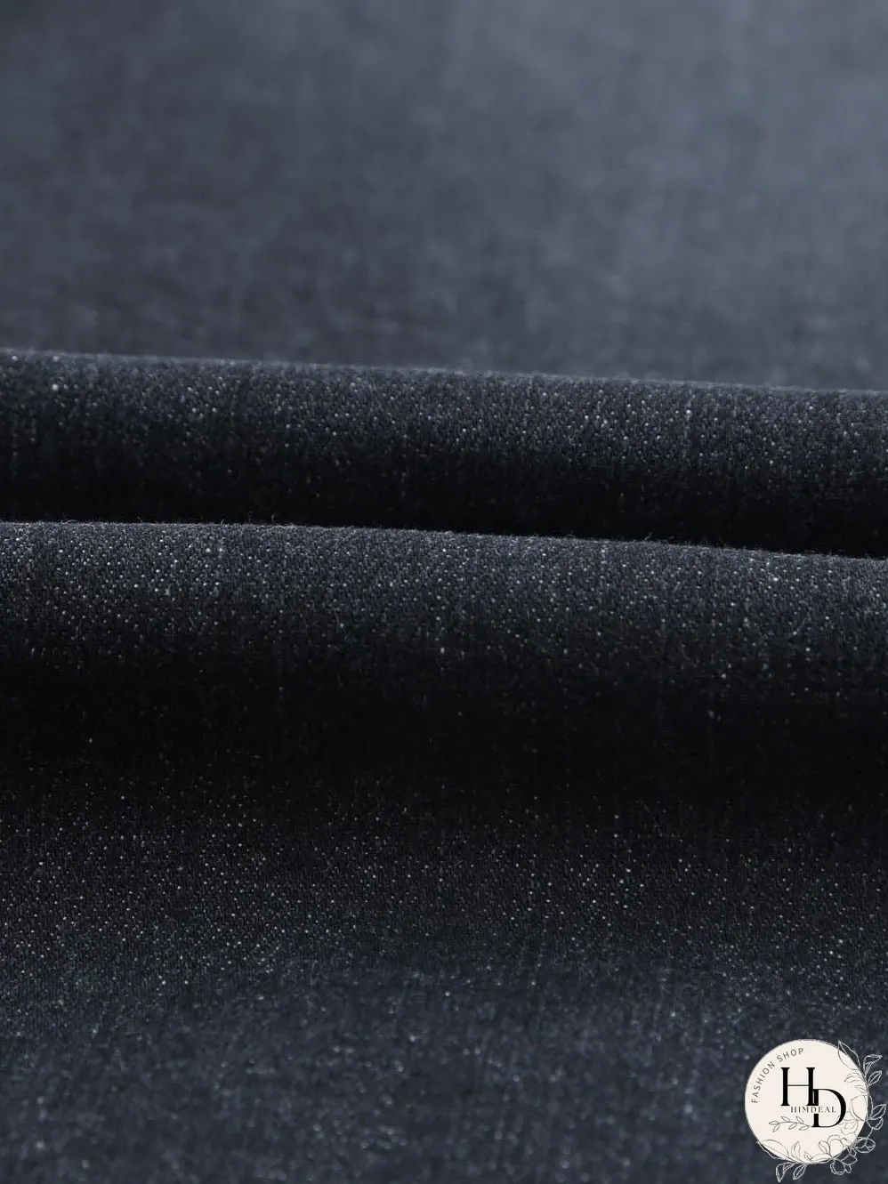 Retro Distressed Straight Leg Black Denim Jeans