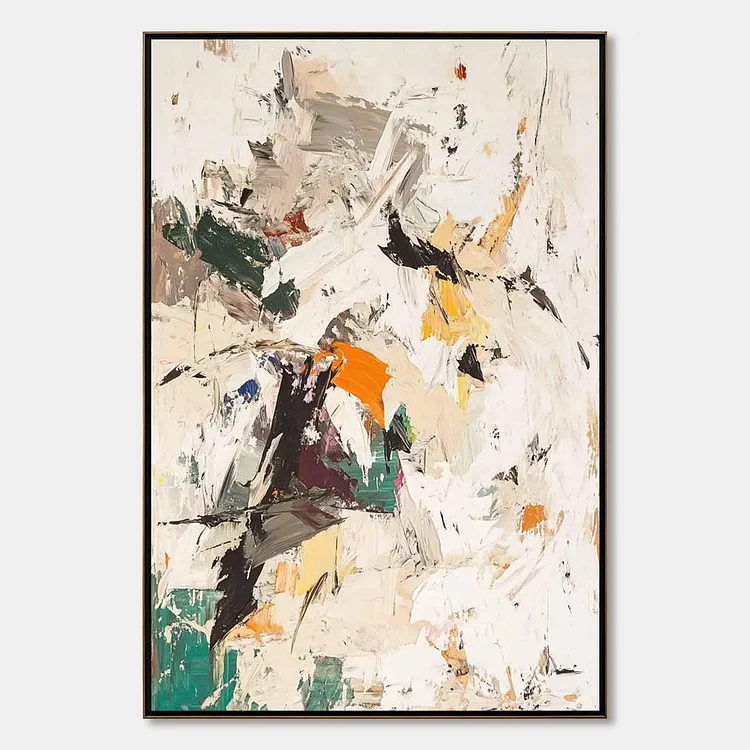 WINTER'S KISS: Textured Abstract Impasto Oil Painting（Canvas painting）